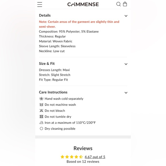 Commense Color Block Spaghetti Strap Long Dress - Size L - Picture 7 of 8